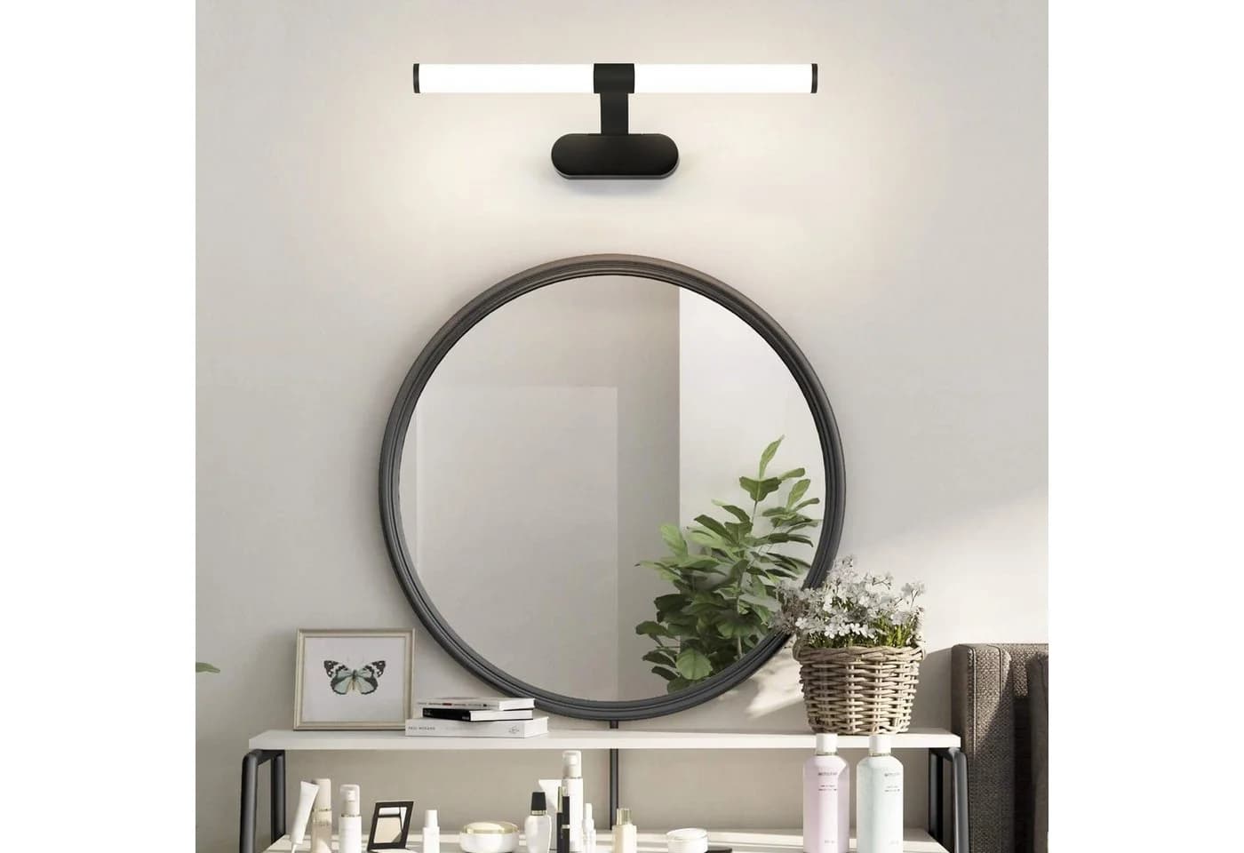 Nettlife LED Spiegelleuchte Schwarz 6W/8W 4000K 40/60CM Spiegellampe - Bild 5
