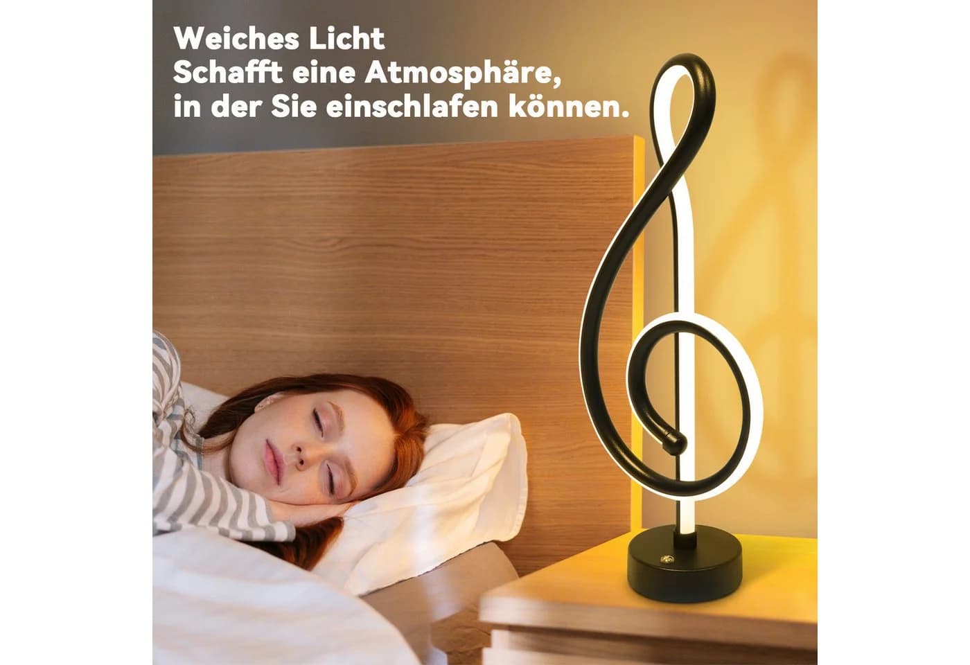 Nettlife LED Tischleuchte Nachttischlampe Kabellos Touch Dimmbar Schwarz - Bild 5