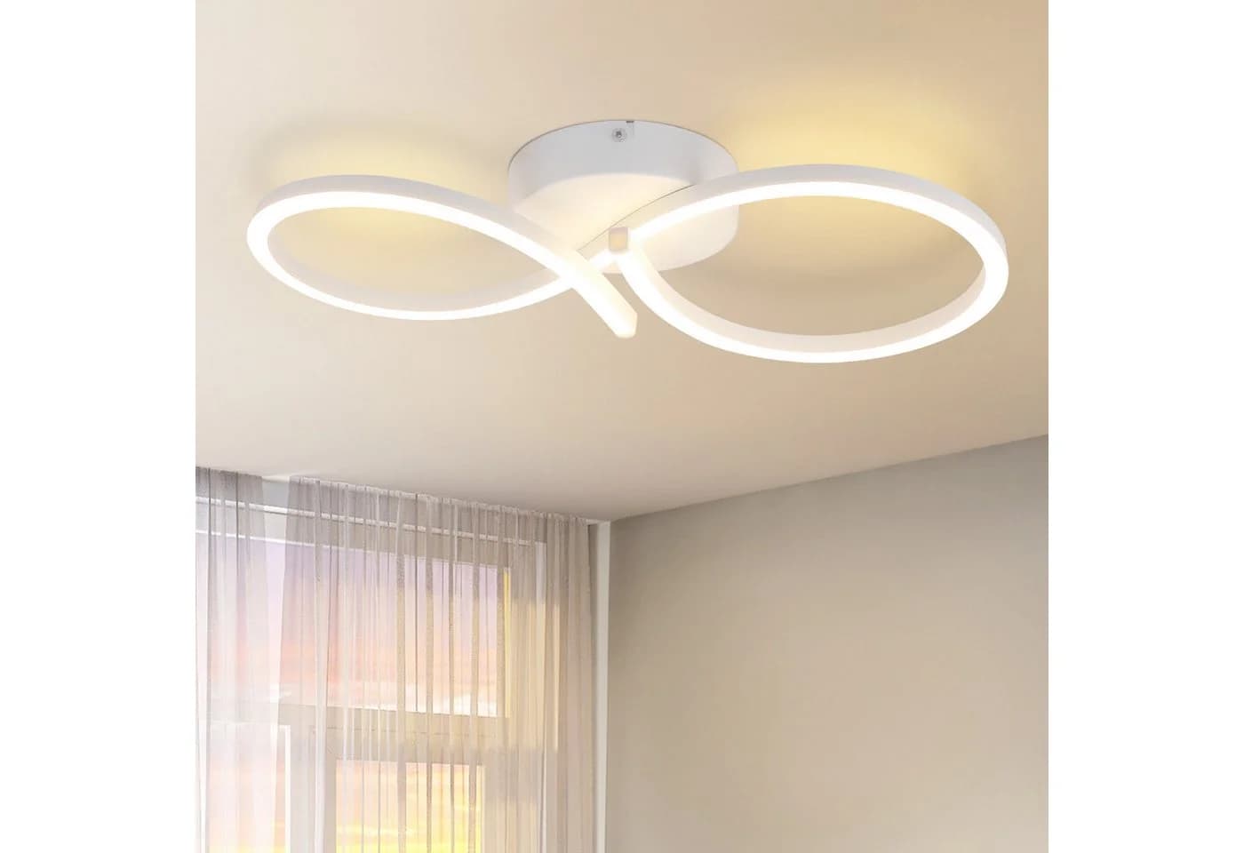 Nettlife LED Deckenleuchte 24W Modern Schwarz 3000K Warmweiß - Bild 2