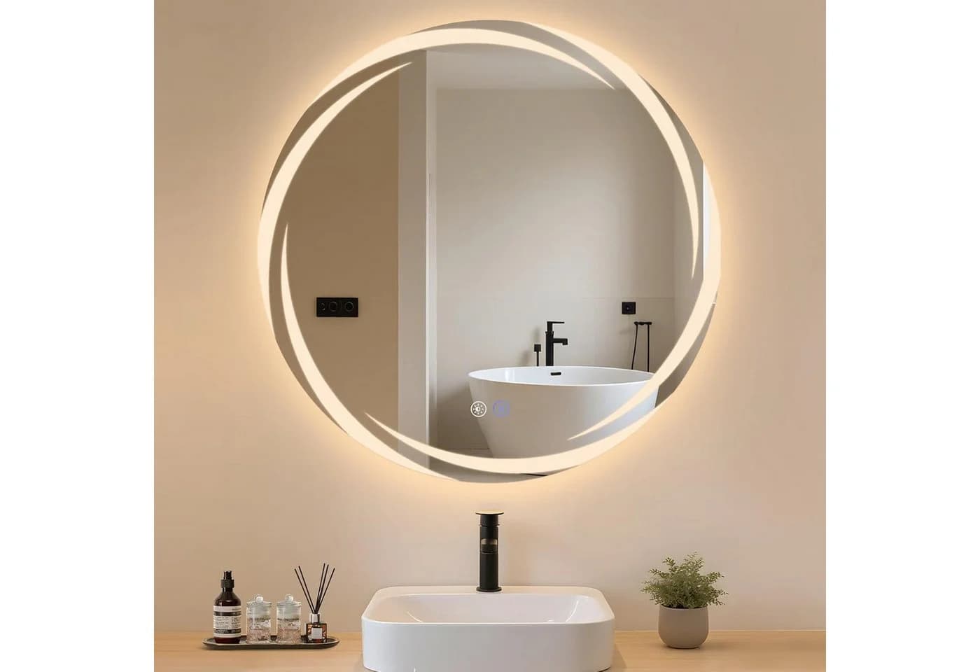 Nettlife LED Wandspiegel mit Beleuchtung und Entfogger-Funktion - Bild 2