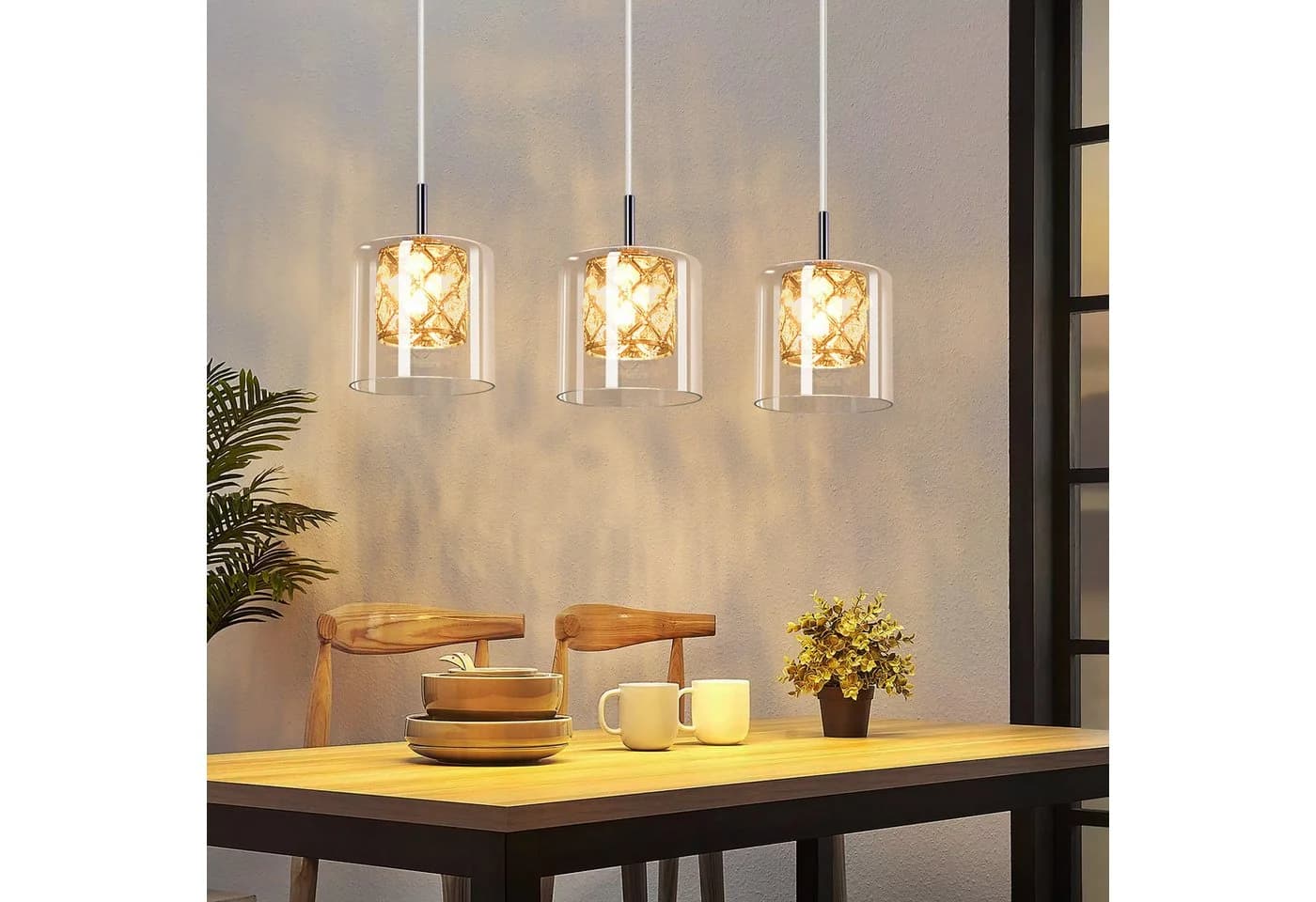 Nettlife Pendelleuchte Kristall Glas G9 Modern 120CM - Bild 2