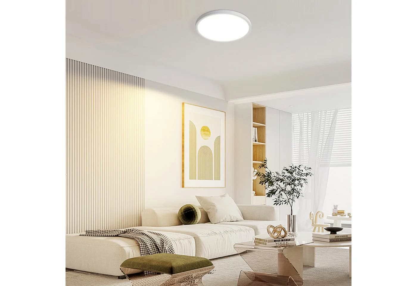 Nettlife LED Deckenleuchte Flach 15W Dimmbar Warmweiß Schwarz - Bild 5