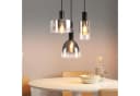 Nettlife Pendelleuchte 3/4 rauchgrauem Glas E27 Fassung Industrielle Hängeleuchte Bild 2