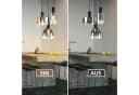 Nettlife Pendelleuchte 3/4 rauchgrauem Glas E27 Fassung Industrielle Hängeleuchte Bild 5