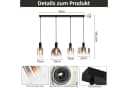 Nettlife Pendelleuchte Rauchgrau Glas E27 Höhenverstellbar LED wechselbar Bild 3