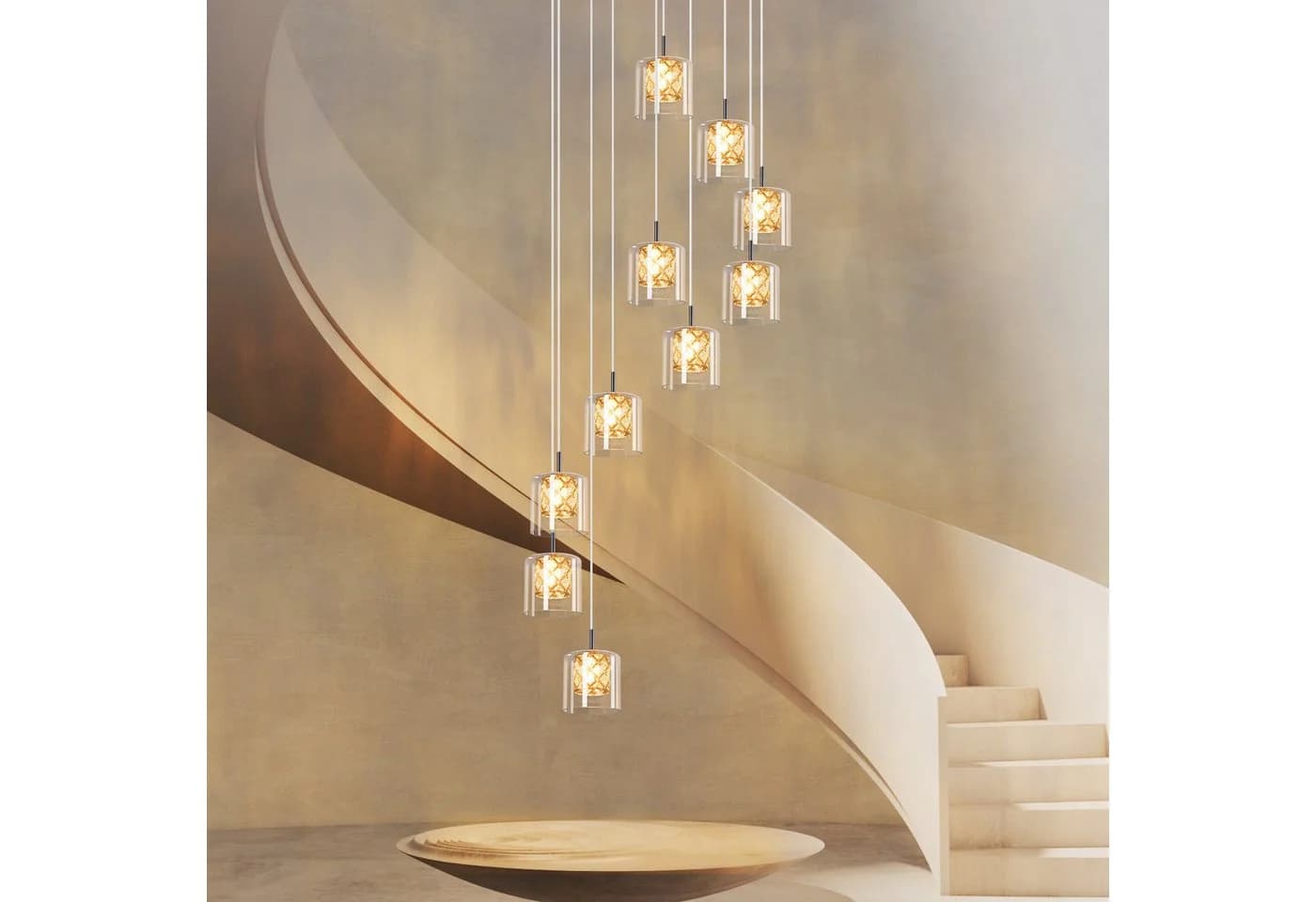 Nettlife Pendelleuchte Kristall Glas G9 Modern 120CM - Bild 2