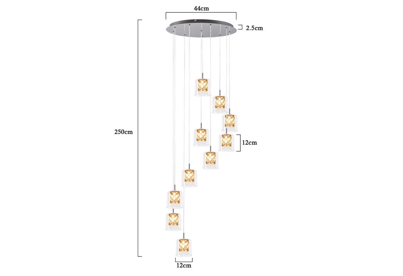 Nettlife Pendelleuchte Kristall Glas G9 Modern 120CM - Bild 5