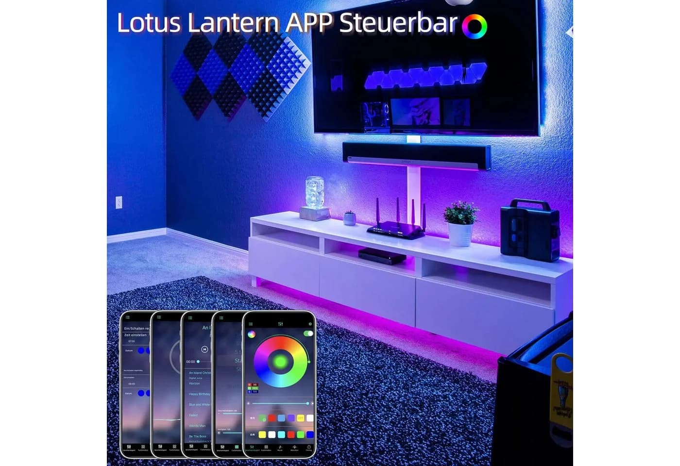 Nettlife LED Stripe Selbstklebend RGB APP-Steuerung 10/20/30m Lichtband Streifen - Bild 4