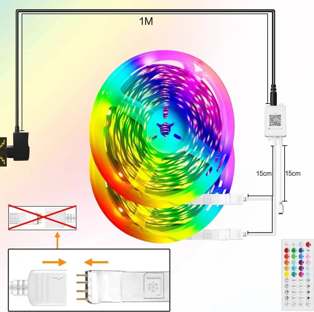 Nettlife LED Stripe Selbstklebend RGB APP-Steuerung 10/20/30m Lichtband Streifen - Bild 5