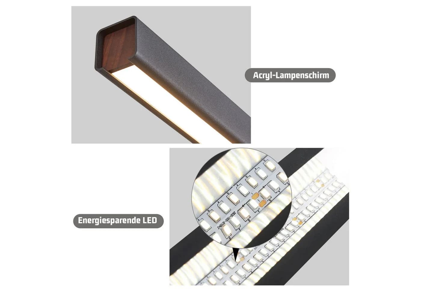Nettlife LED Pendelleuchte Dimmbar Schwarz Esszimmer Modern 50W 148.5CM Hängelampe - Bild 4