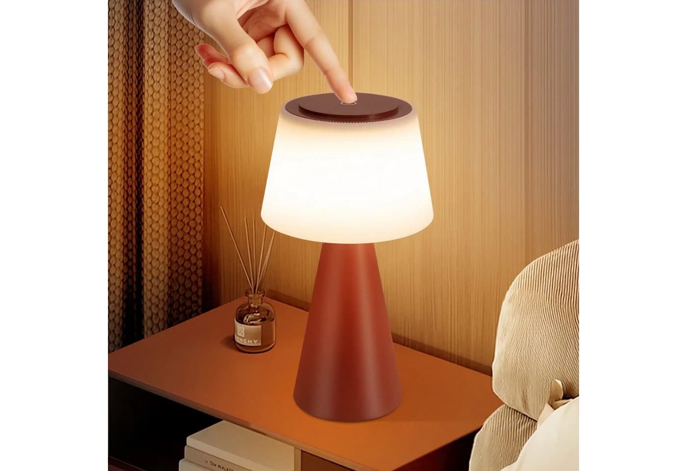 Nettlife LED Tischleuchte Kabellos Touch Dimmbar Akku 3600mAh Schwarz/Weiß - Bild 2