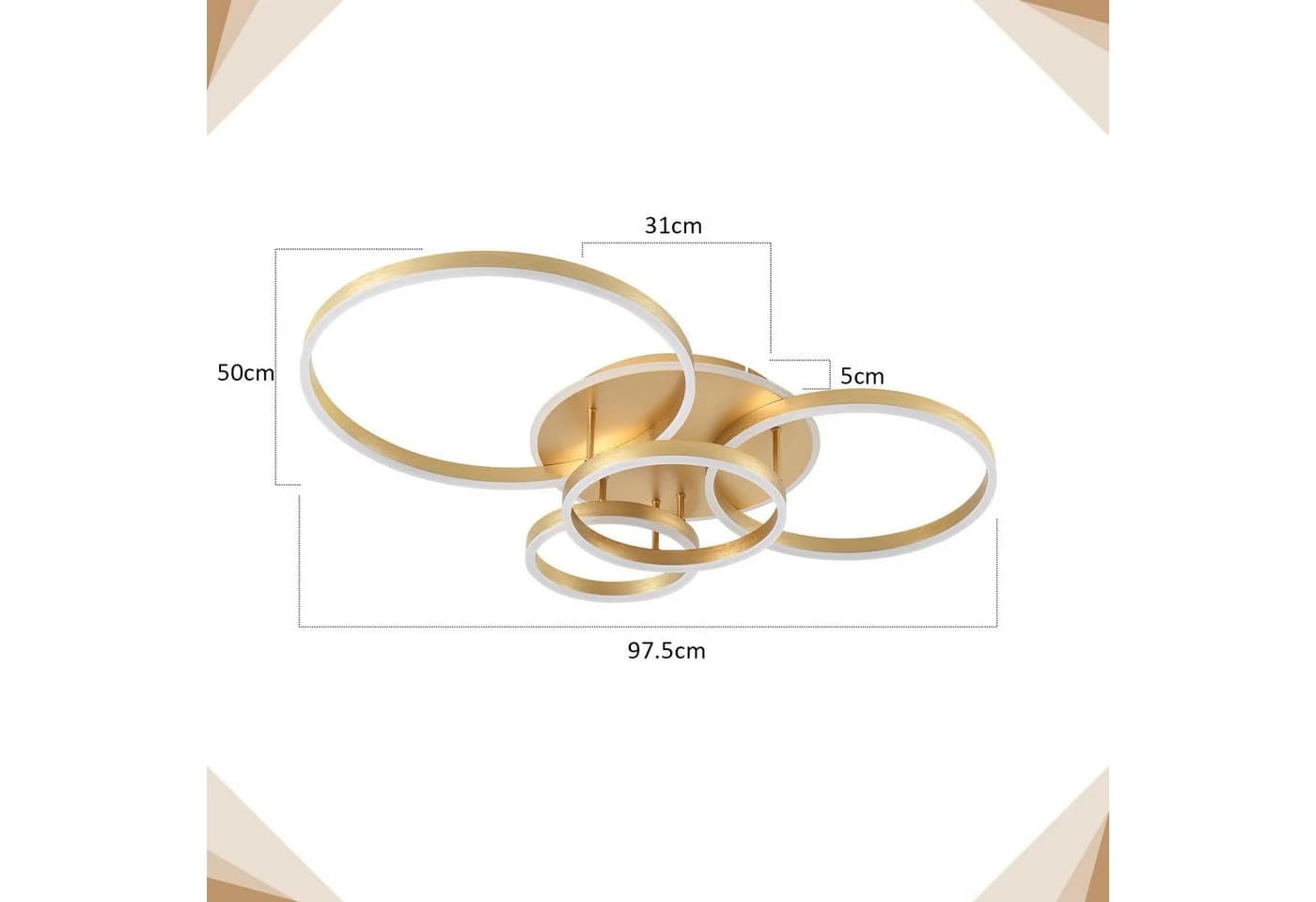 Moderne Deckenleuchte in Gold - Bild 4