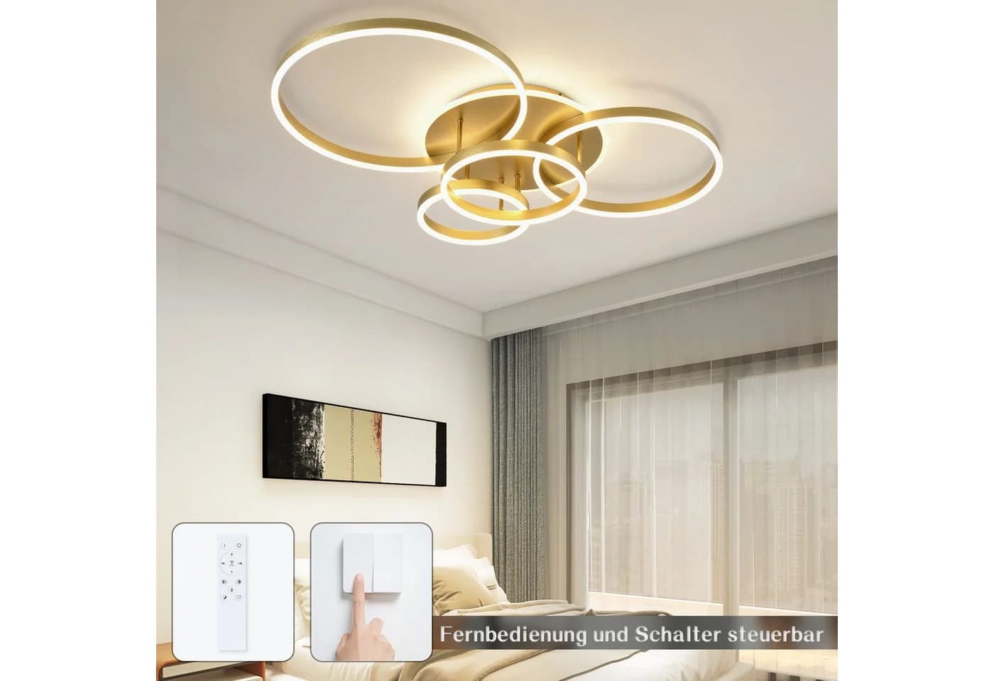 Moderne Deckenleuchte in Gold - Bild 5