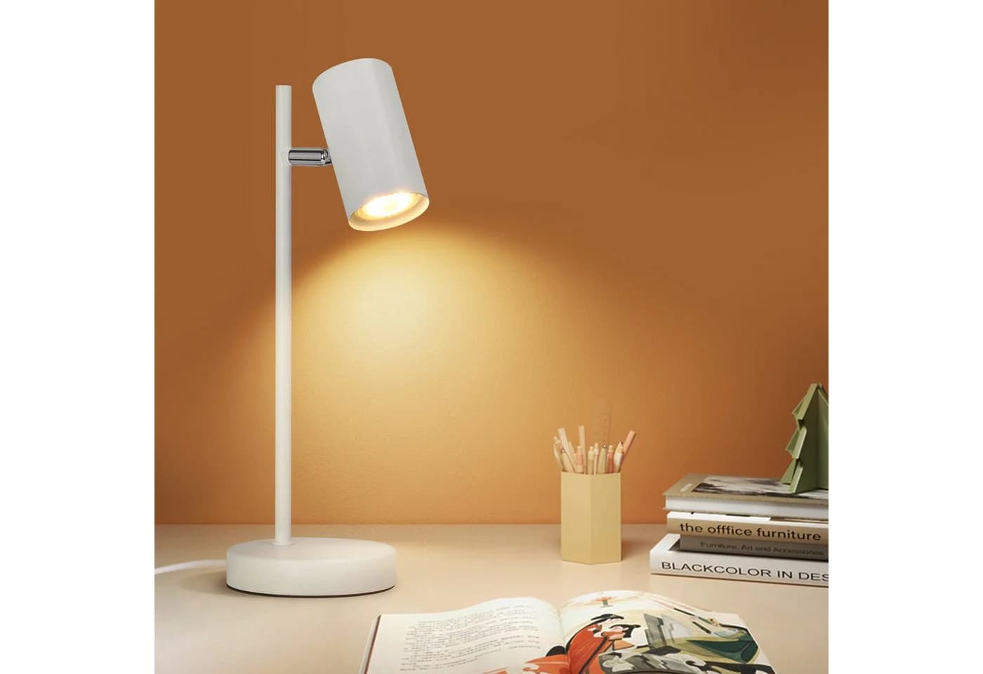 Nettlife Tischleuchte Nachttischlampe Schwarz/Weiß/Gold GU10 mit kabel