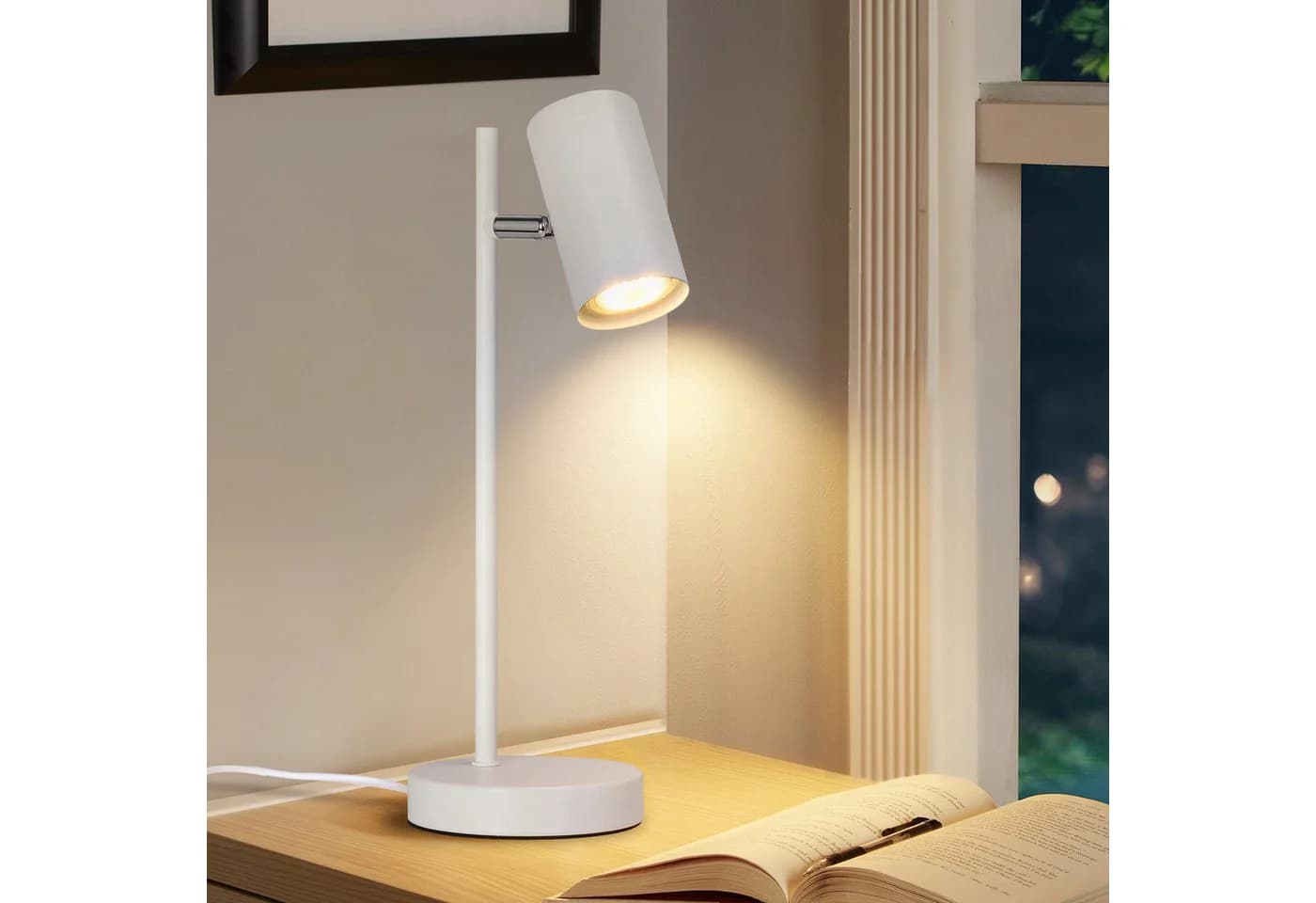 Nettlife Tischleuchte Nachttischlampe Schwarz/Weiß/Gold GU10 mit kabel - Bild 2