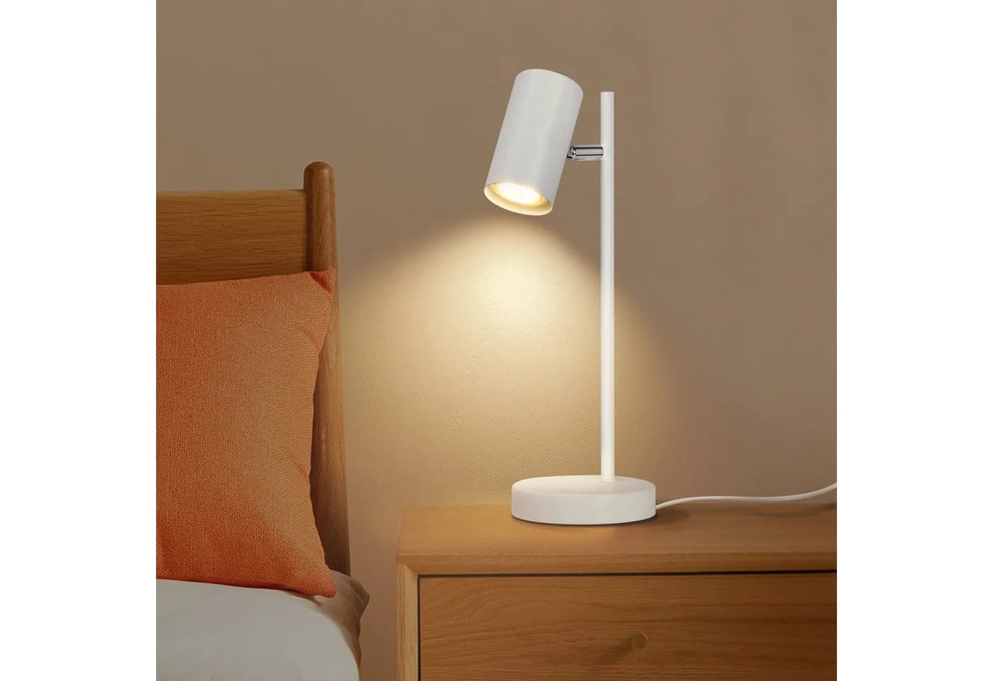 Nettlife Tischleuchte Nachttischlampe Schwarz/Weiß/Gold GU10 mit kabel - Bild 5