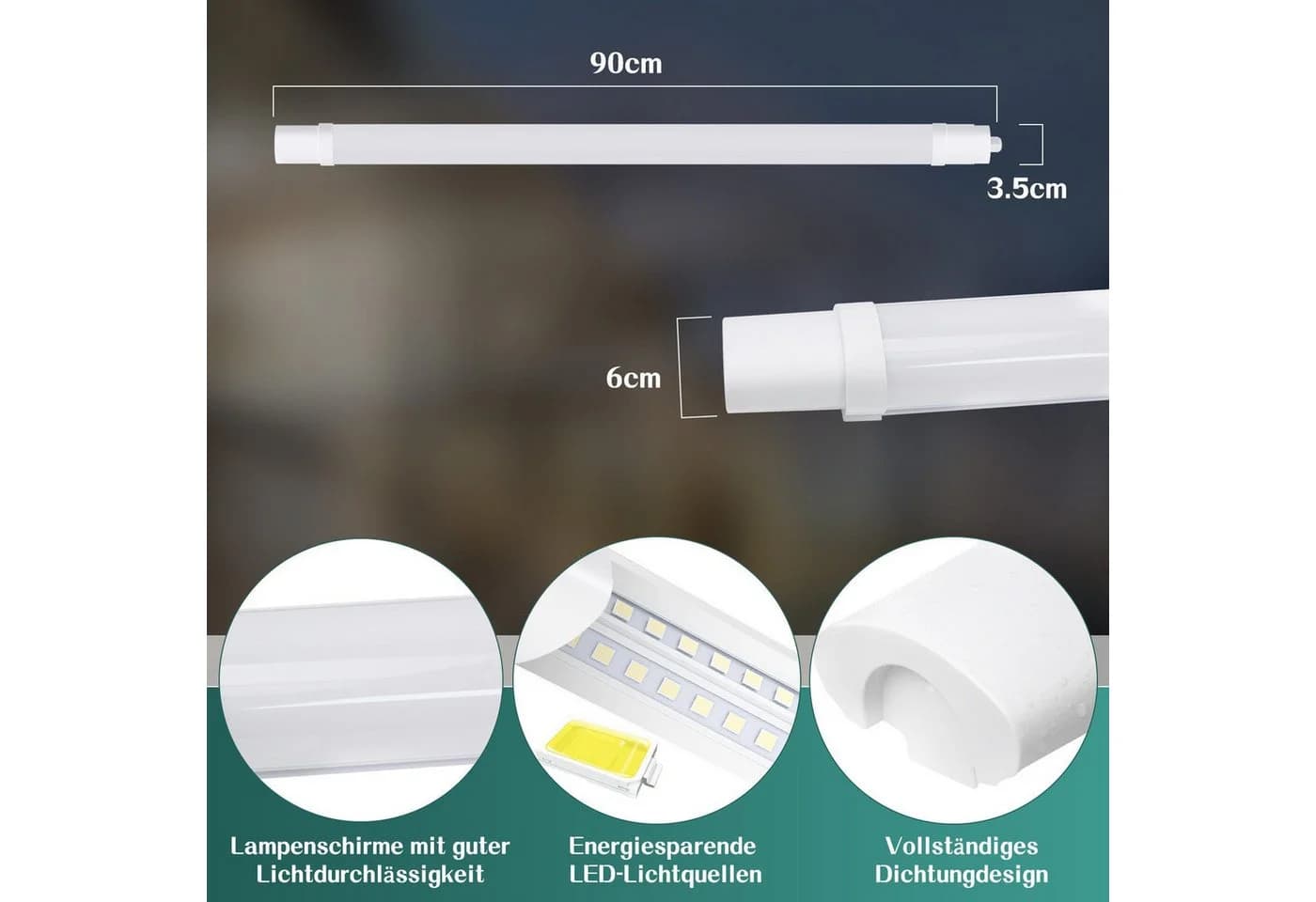 Nettlife LED Außenleuchte 90cm 24W 5000K - Bild 5