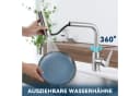 Nettlife Küchenarmatur Ausziehbar Edelstahl 360° Schwarz Bild 1