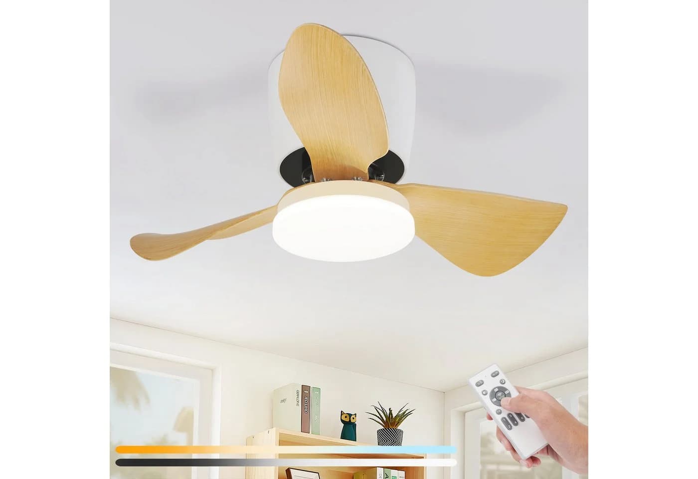 Nettlife Deckenventilator mit LED-Beleuchtung 70cm Weiß 6-Gang Timer - Bild 2