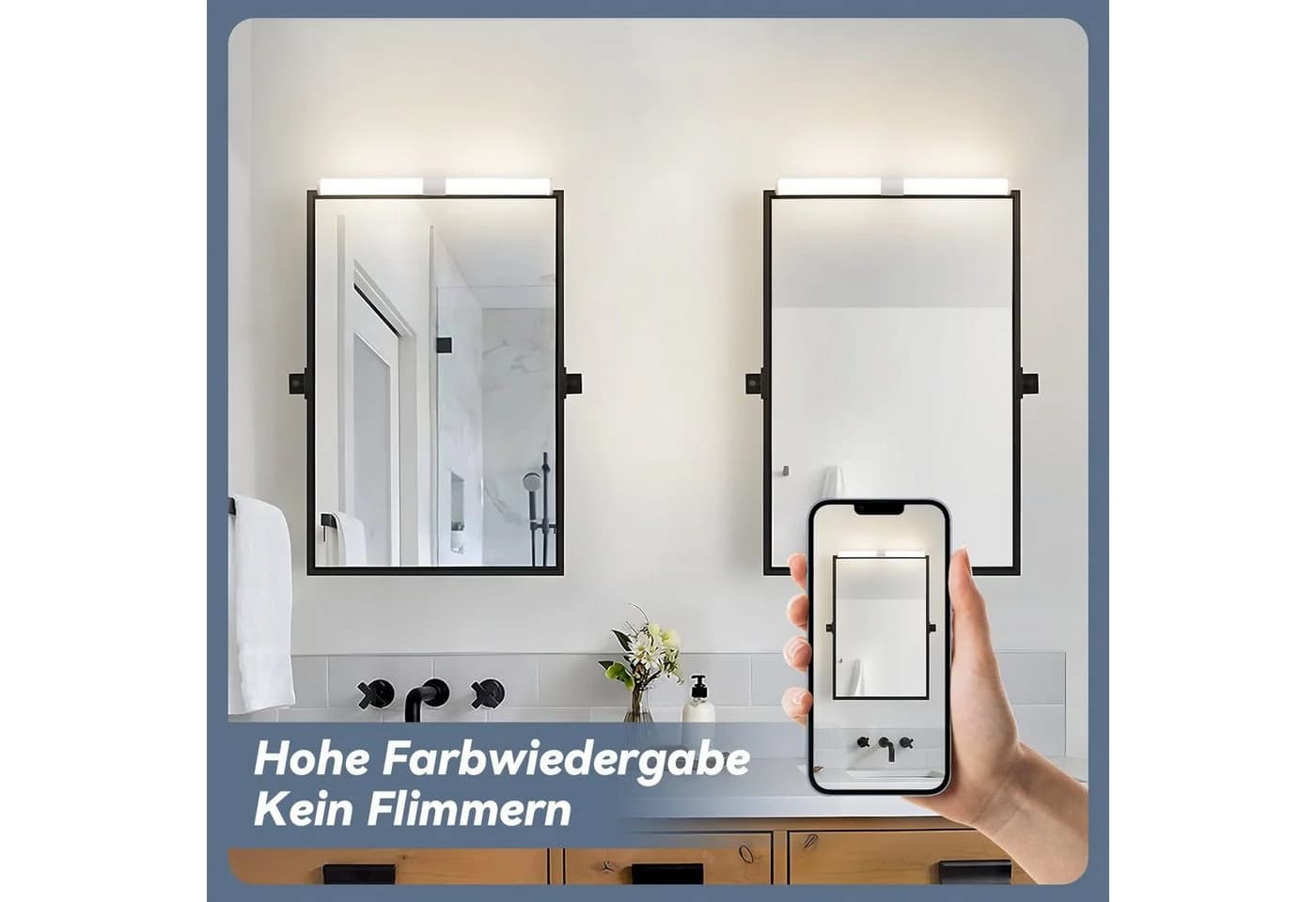 Nettlife LED Spiegelleuchte Klemmbar 40/60CM Neutralweiß - Bild 4
