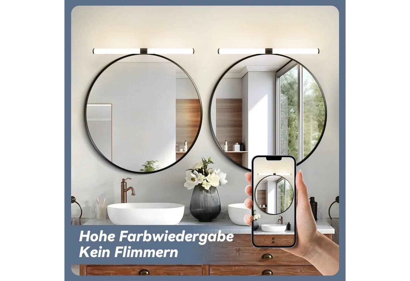 Nettlife LED Spiegelleuchte Neutralweiß Klemmbar 40/60cm - Bild 4