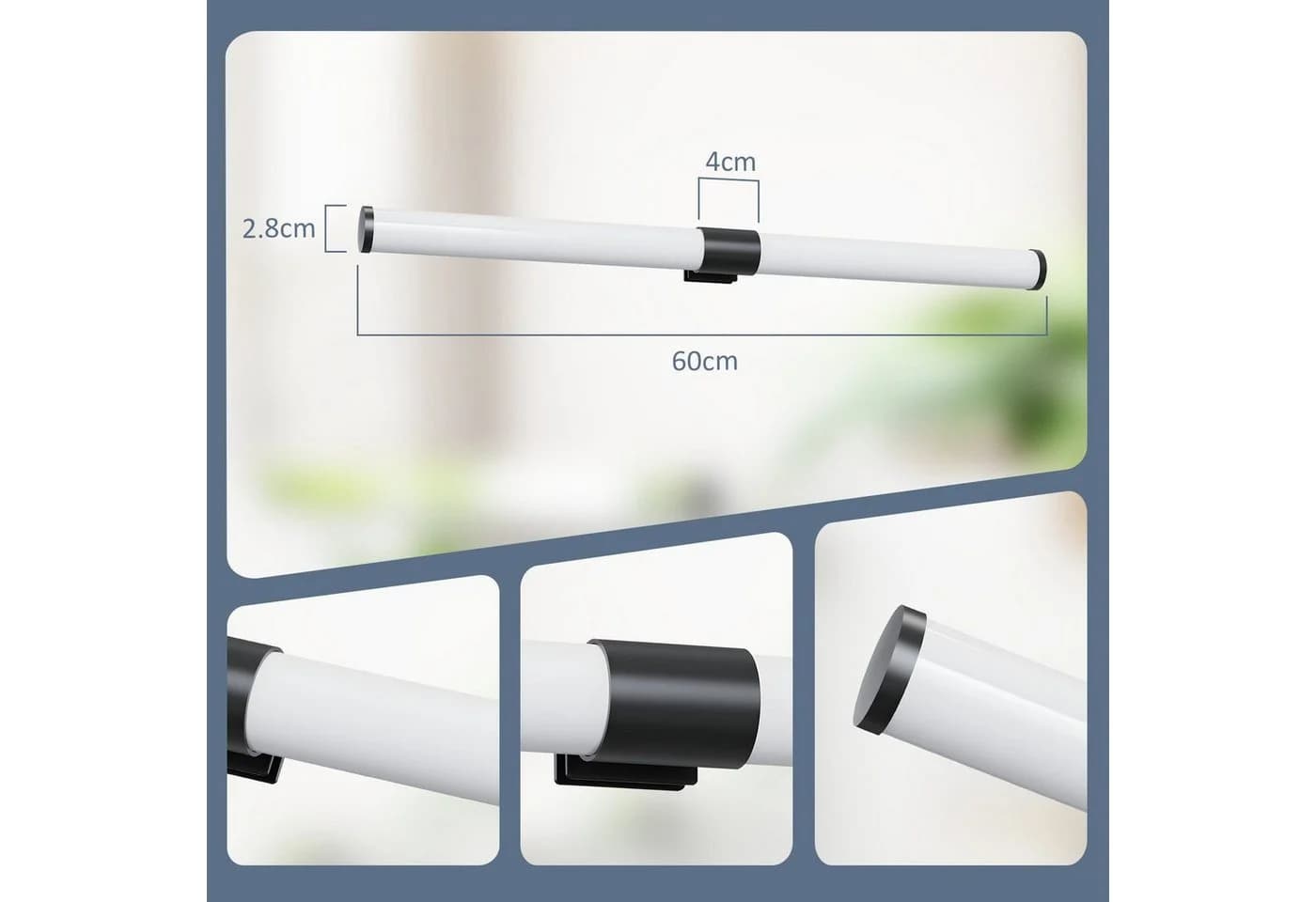 Nettlife LED Spiegelleuchte Neutralweiß Klemmbar 40/60cm - Bild 5
