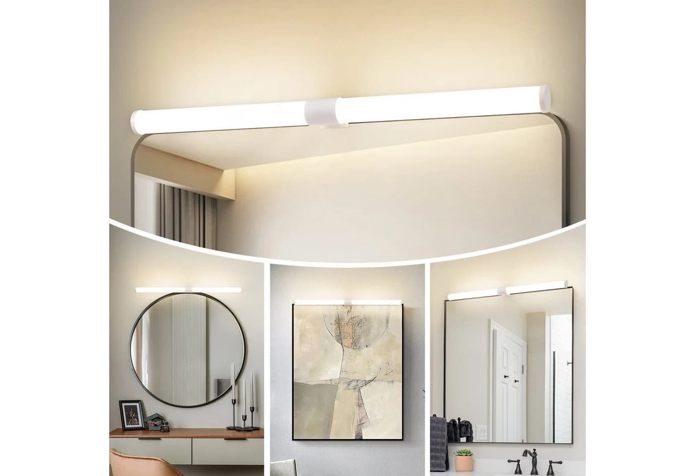 Nettlife LED Spiegelleuchte Klemmbar 40/60CM Neutralweiß