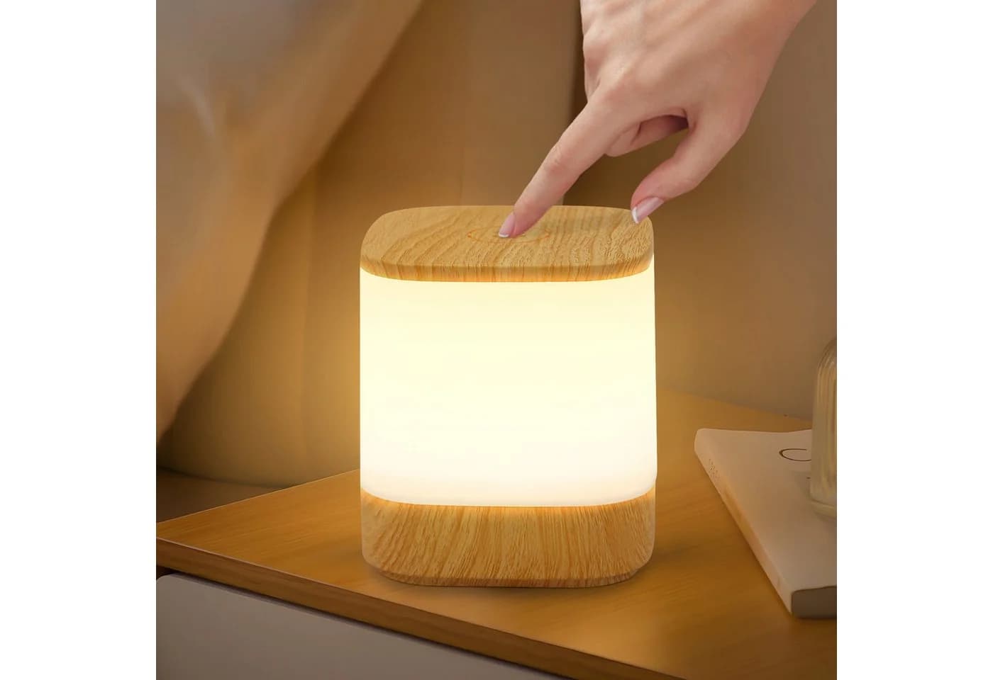 Nettlife LED Nachttischlampe 2ER Touch Dimmbar Akku 1800mAh USB Aufladbar Kabellos - Bild 2
