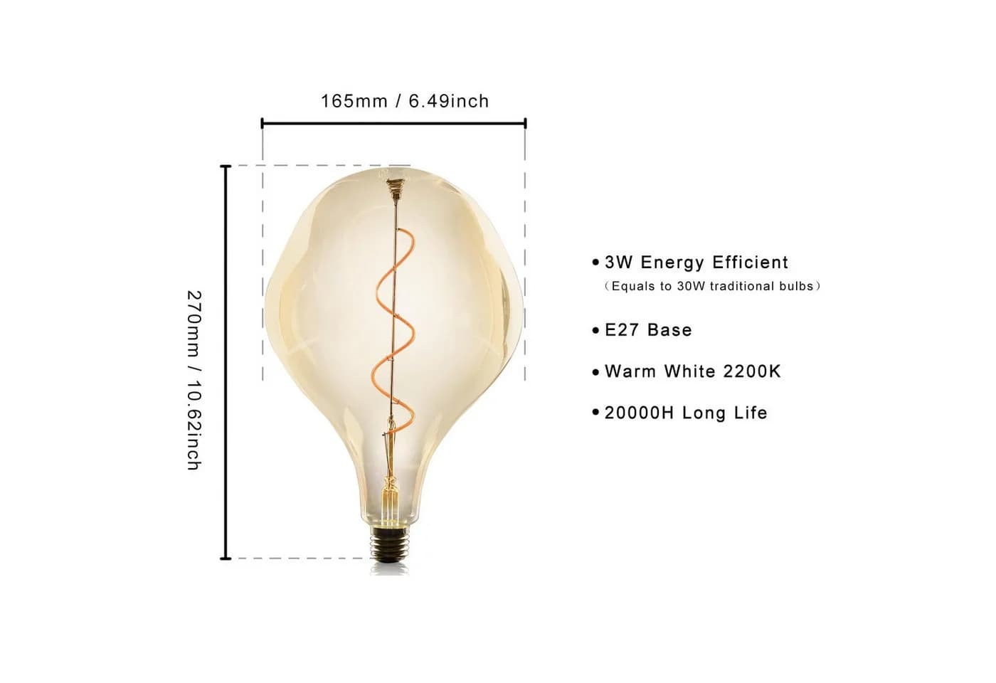 Nettlife LED-Leuchtmittel E27 4W 2200K Gold Dekorative Beleuchtung 6 St. - Bild 5