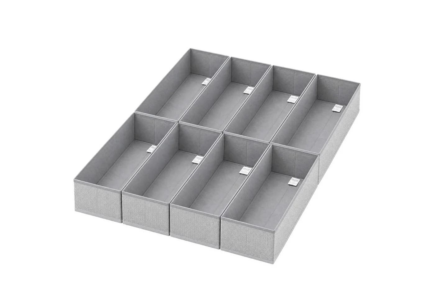 Sekey Aufbewahrungsboxen 8er Set Faltbar Vliesstoff Grau - Bild 2