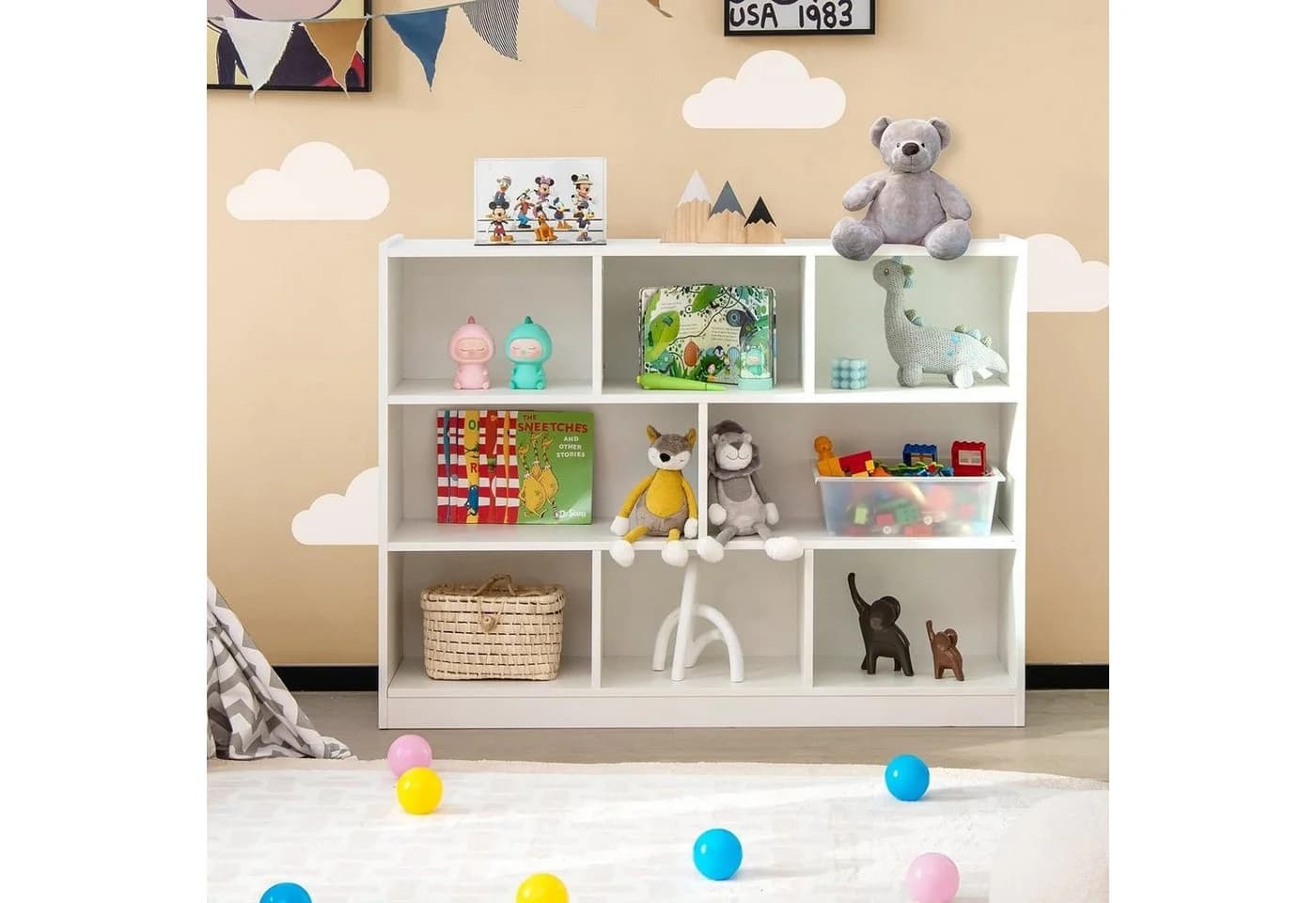 KOMFOTTEU Bücherregal Würfelregal 8 Fächer 122x32x93 cm
