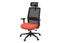KOMFOTTEU Bürostuhl höhenverstellbar mit Kopfstütze Schwarz/Orange Bild 2