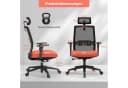 KOMFOTTEU Bürostuhl höhenverstellbar mit Kopfstütze Schwarz/Orange Bild 4