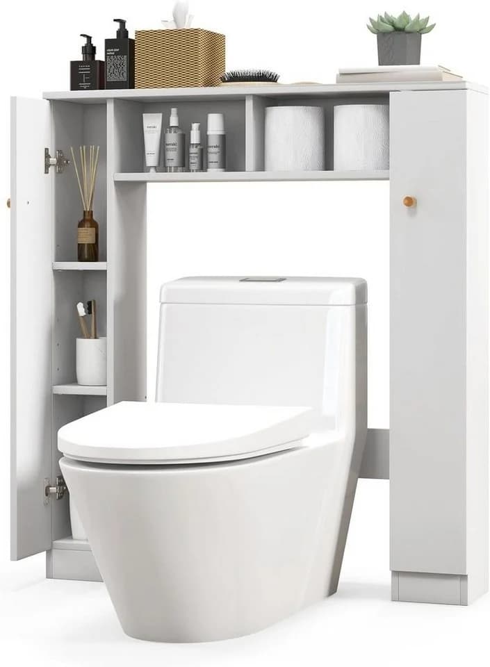 KOMFOTTEU Badregal Toilettenschrank, freistehender Toilettenregal, 87,5 x 18 x 98 cm - Bild 2