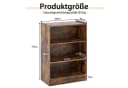 COSTWAY Bücherregal 3 Fächer Braun Holzwerkstoff Bild 3