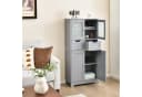 COSTWAY Badschrank mit Schublade, verstellbarem Regal, weiß 128cm Bild 1