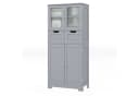 COSTWAY Badschrank mit Schublade, verstellbarem Regal, weiß 128cm Bild 2