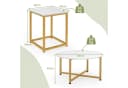 COSTWAY Satztisch 3er Set Couchtisch rund & quadratisch Holz Metallrahmen Bild 5