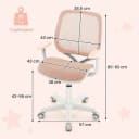 COSTWAY Drehstuhl Kinderstuhl Rosa 43-55cm Höhenverstellbar 360° Drehbar Bild 5