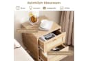 COSTWAY Nachttisch Beistelltisch 2-Schubladen Rattan Holz Bild 3