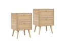 COSTWAY Nachttisch Beistelltisch 2-St. mit 2 Schubladen 40 x 40 x 59 cm Holz Bild 2