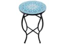 COSTWAY Gartentisch Mosaiktisch rund aus Metall & Keramik Bild 2