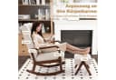 COSTWAY Schaukelstuhl mit Hocker Beige/Grau Massivholz Bild 1