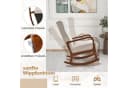 COSTWAY Schaukelstuhl mit Hocker Beige/Grau Massivholz Bild 3