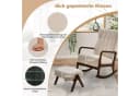 COSTWAY Schaukelstuhl mit Hocker Beige/Grau Massivholz Bild 5