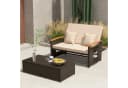 COSTWAY Rattan Loungebett 2-Personen mit verstellbarer Rückenlehne Bild 1