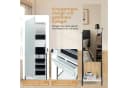 COSTWAY Schmuckschrank mit Spiegel, LED & abschließbarer Tür, stehend, braun Bild 5
