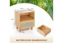 COSTWAY Nachttisch Rattan Beistelltisch mit Glastischplatte Bild 5