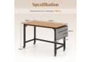 COSTWAY Schreibtisch 120 cm mit Rollen bis 95 kg Bild 5