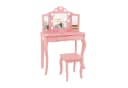 COSTWAY Schminktisch Kinder Set Rosa LED Beleuchtung Bild 2